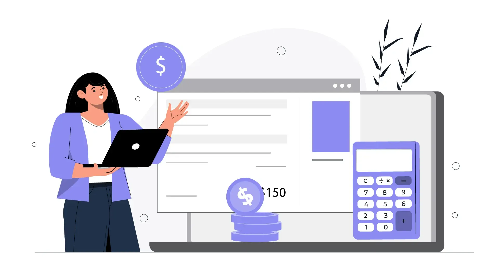 Utility Bill Management Made Easy Concept Vector Character Financial Guide Illustration image